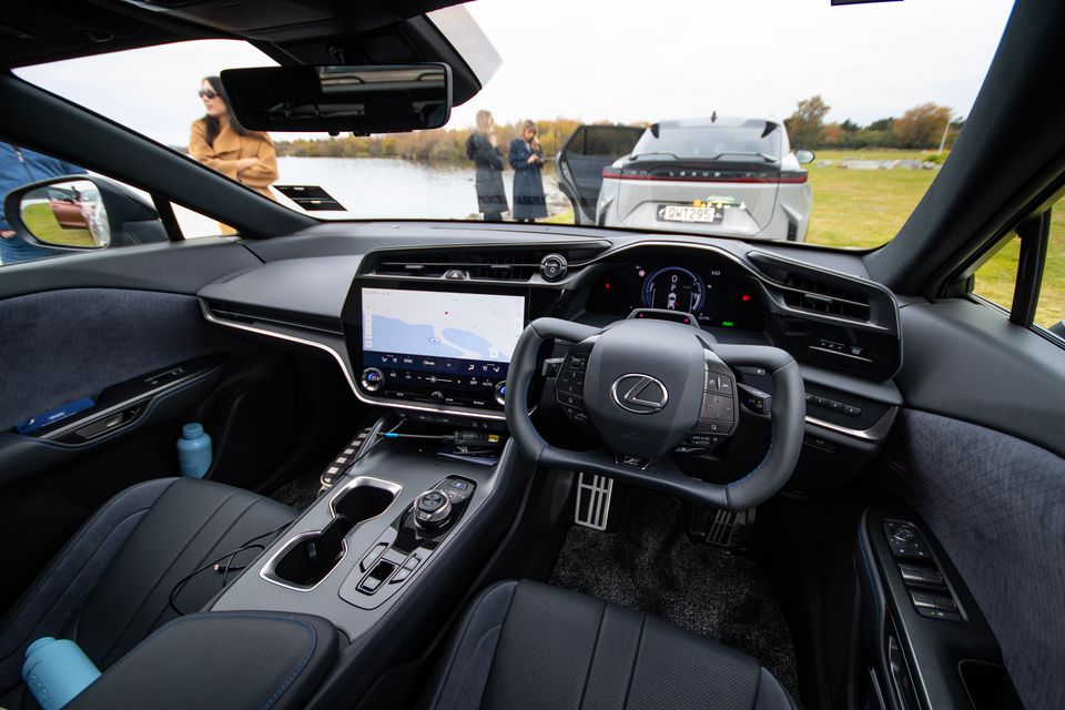 Lexus RZ550e F Sport interior.