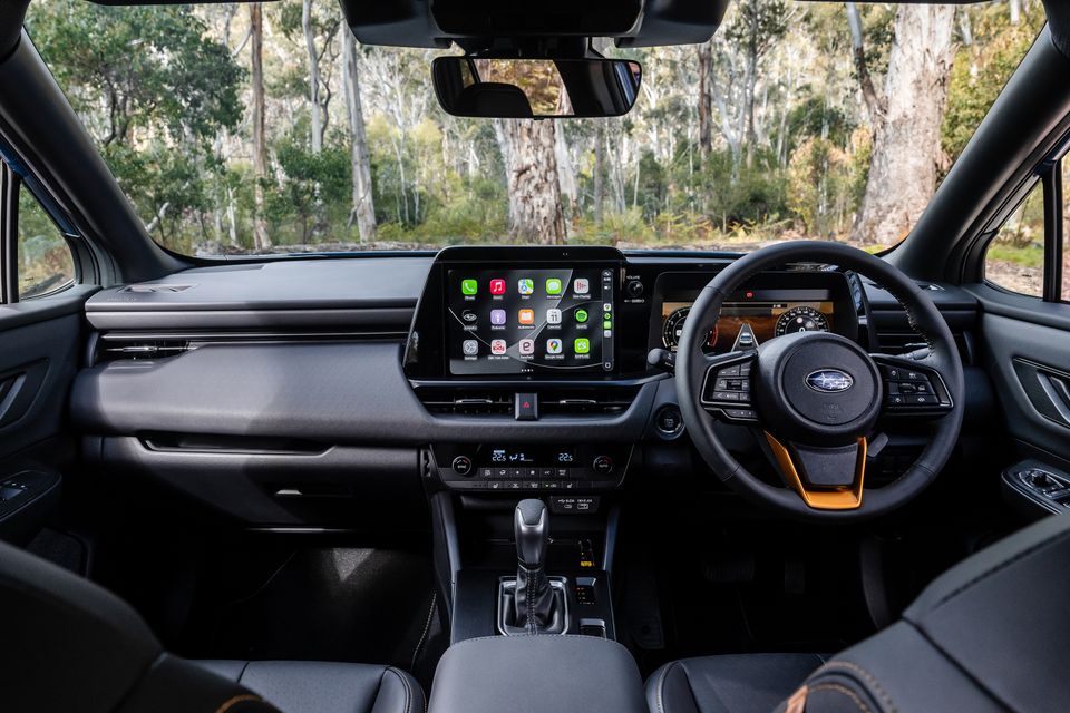 The Outback Wilderness gets 'tetra pattern' synthetic leather upholstery with Wilderness logos embossed into the seats.