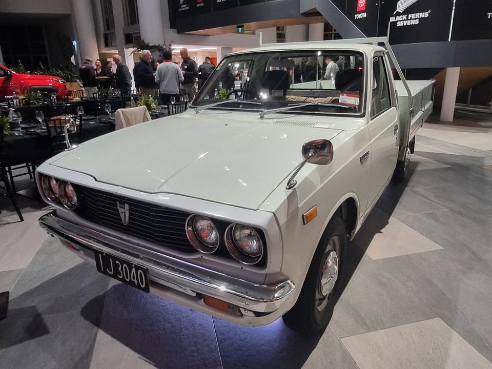 A New Zealand-assembled 1977 Toyota Hilux on dispaly in Toyota New Zealand's headquarters in Palmerston North.