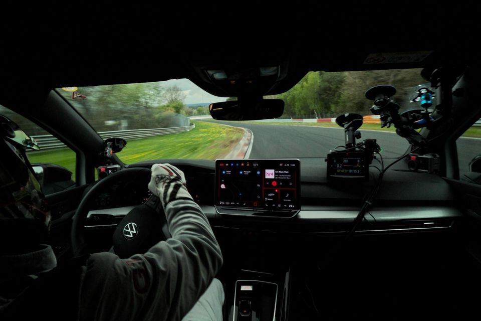 Benny Leuchter driving the GTI Edition 50 around the Nurburgring – June 2025