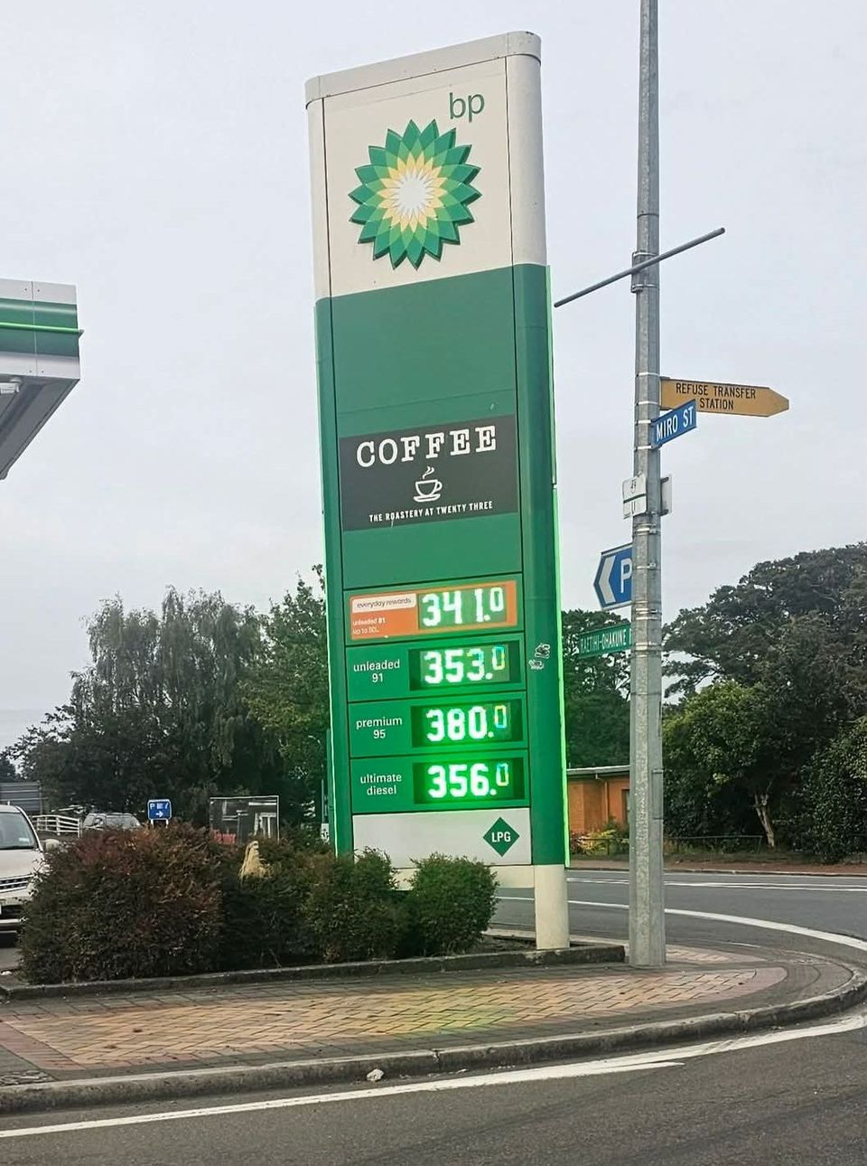 Diesel priced above 91 octane at BP Ohakune on Wednesday, 25 March.
