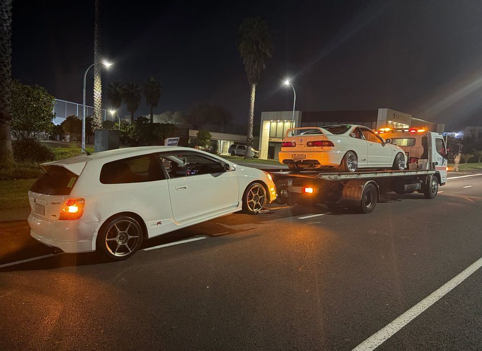 Two Hondas were repossessed in June after allegedly engaging in illegal street racing on Auckland's North Shore. Photo / NZ Police.