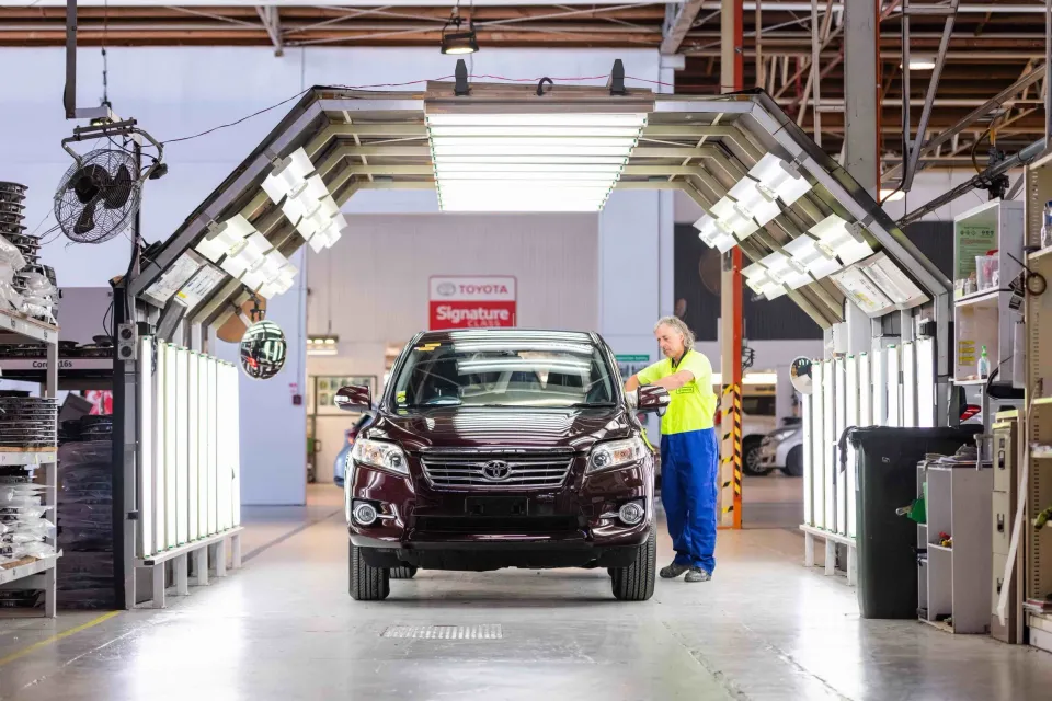 A RAV4 is process in Toyota New Zealand's Signature Class facility in Thames.